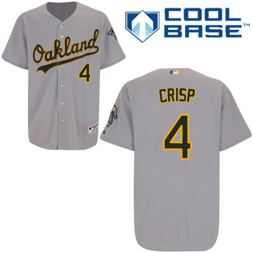 Coco Crisp #4 Youth Baseball Jersey-Oakland Athletics Authentic Road Gray Cool Base MLB Jersey